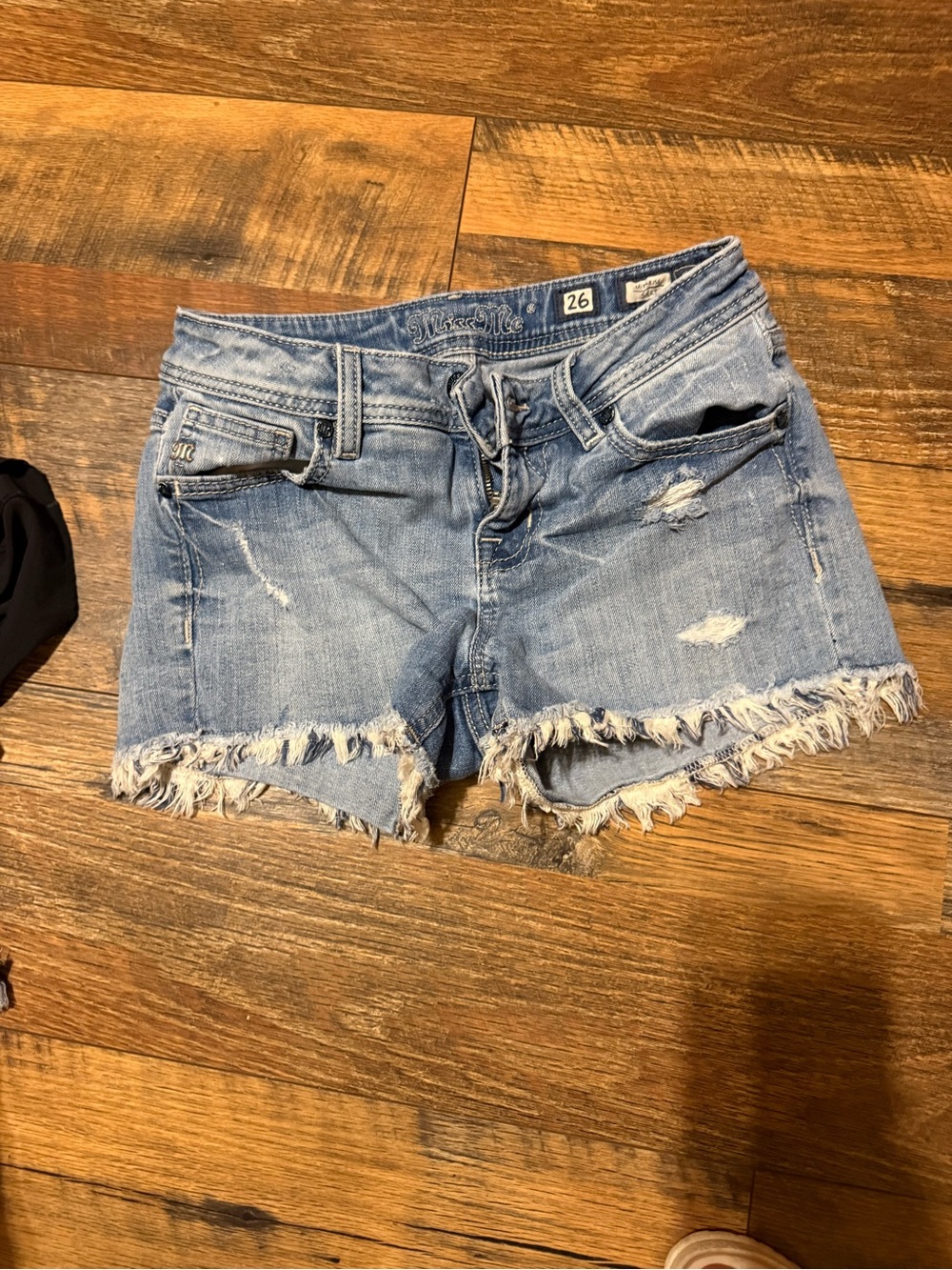 Miss Me Light Blue Distressed Frayed Denim Shorts